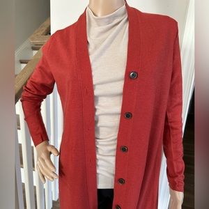 Ann Taylor Deep Orange Duster, Medium Petite.  Like new!